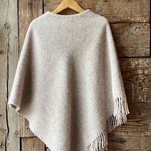 Elegant Beige Poncho Sweater
